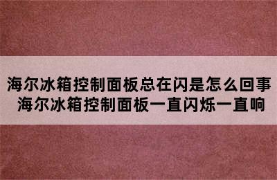 海尔冰箱控制面板总在闪是怎么回事 海尔冰箱控制面板一直闪烁一直响